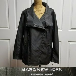 Marc New York vegan leather knit insert jacket NWT Rk w dresses